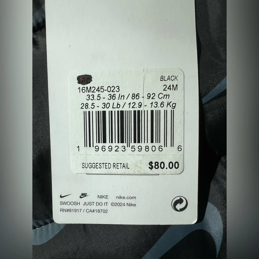 Nike Black and Gray Puffer Vest